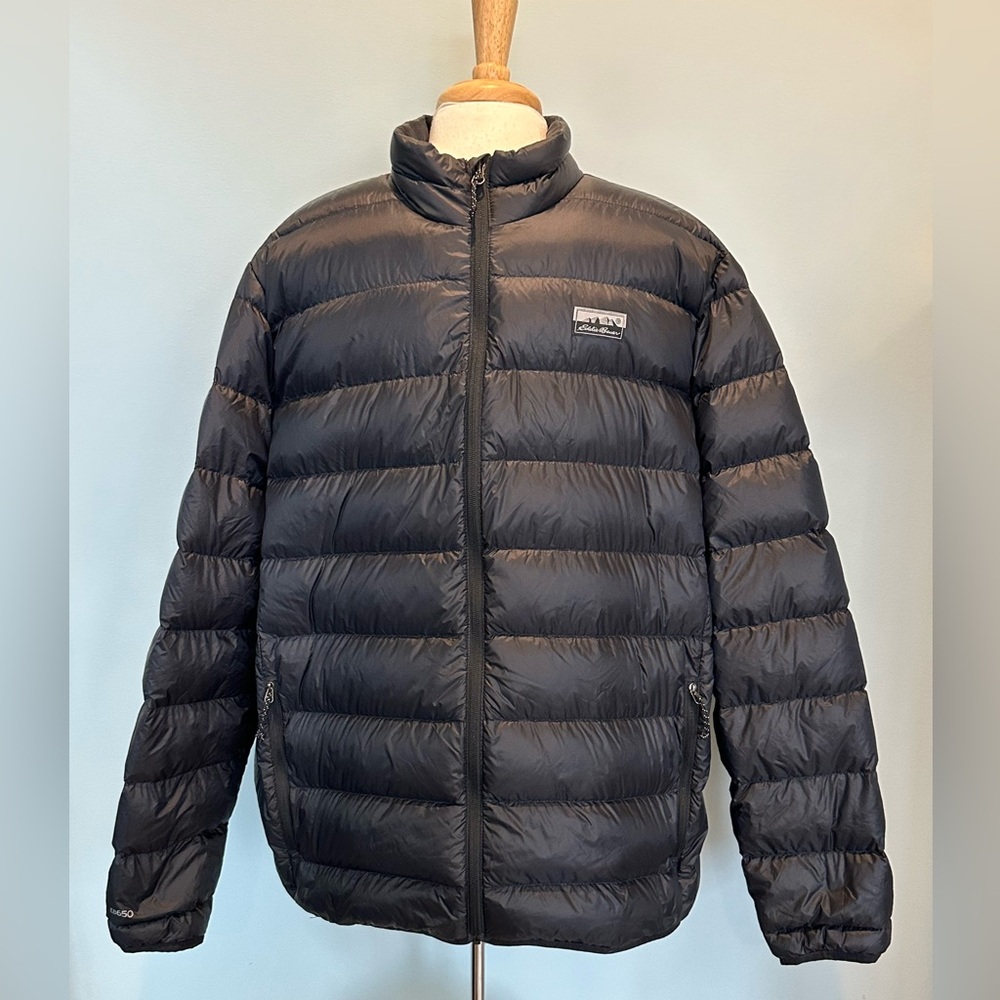 Eddie Bauer Microlight Down Filled Packable black jacket size XXL